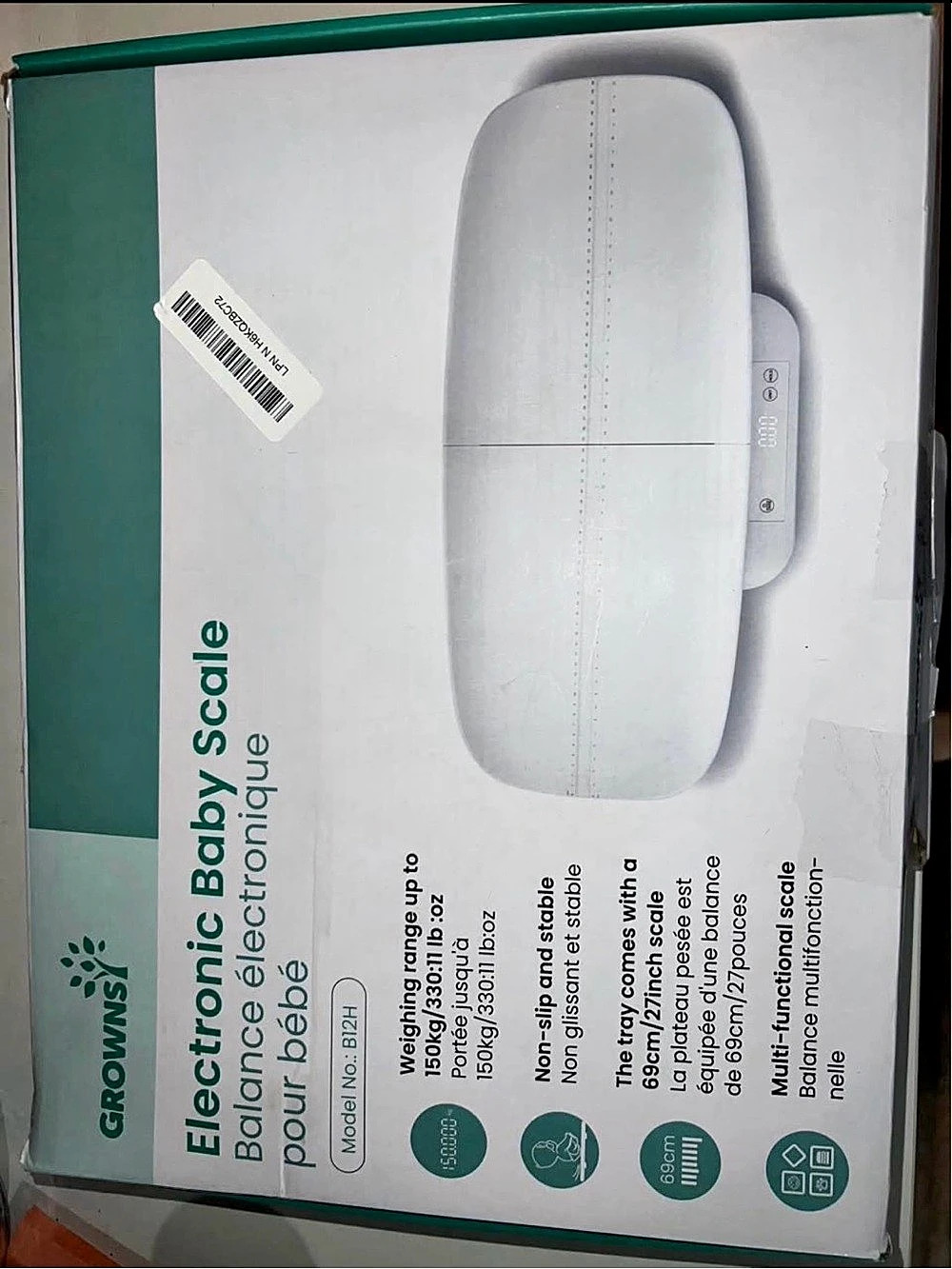 Grownsy Electronic Baby Scale White NWT